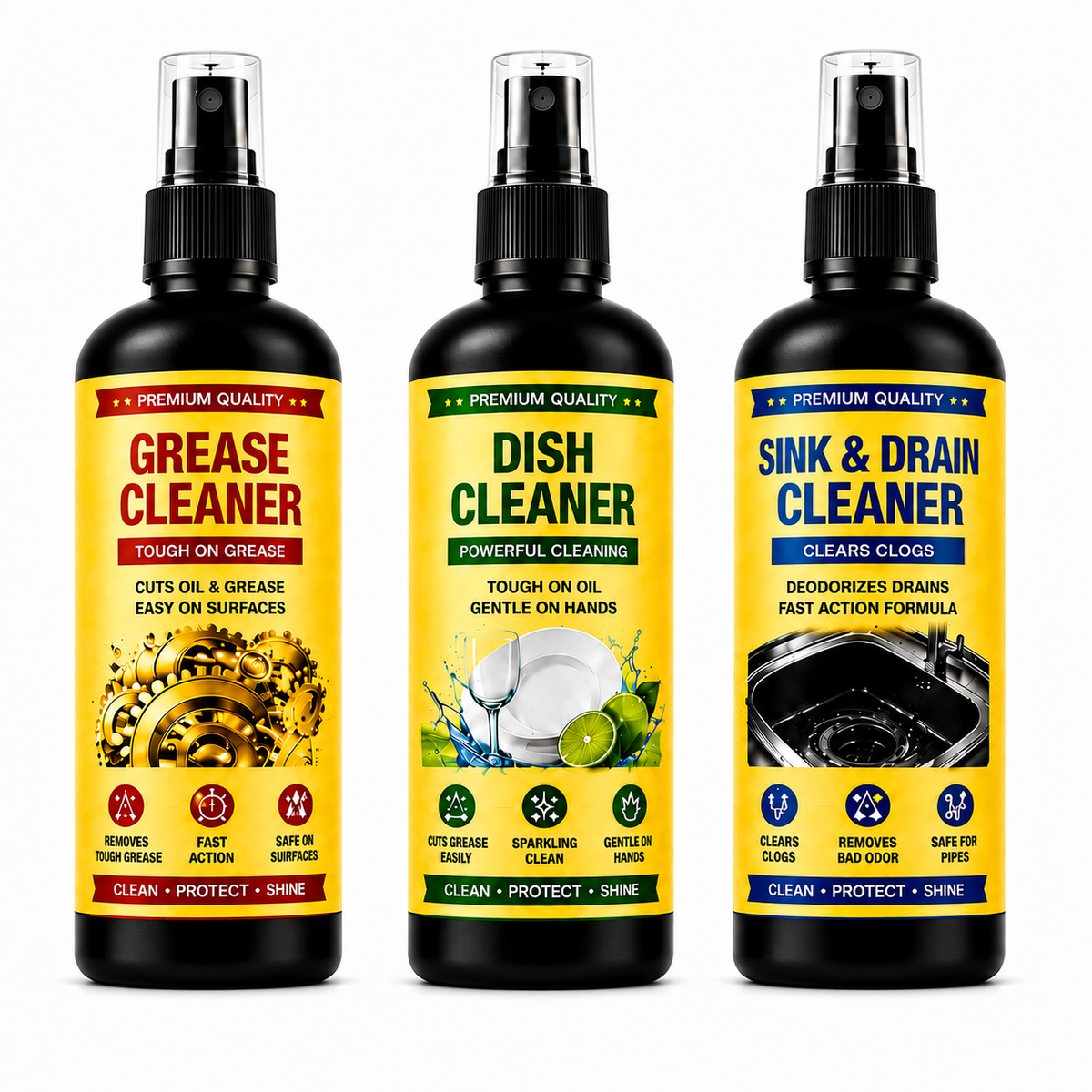 Complete Kitchen Cleaning Combo Pack – 3 Cleaners
