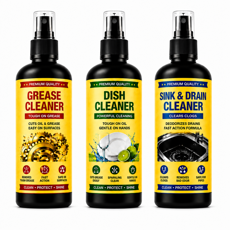 Complete Kitchen Cleaning Combo Pack – 3 Cleaners